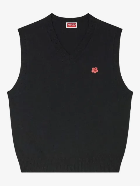 Kenzo embroidered-flower sleeveless wool vest