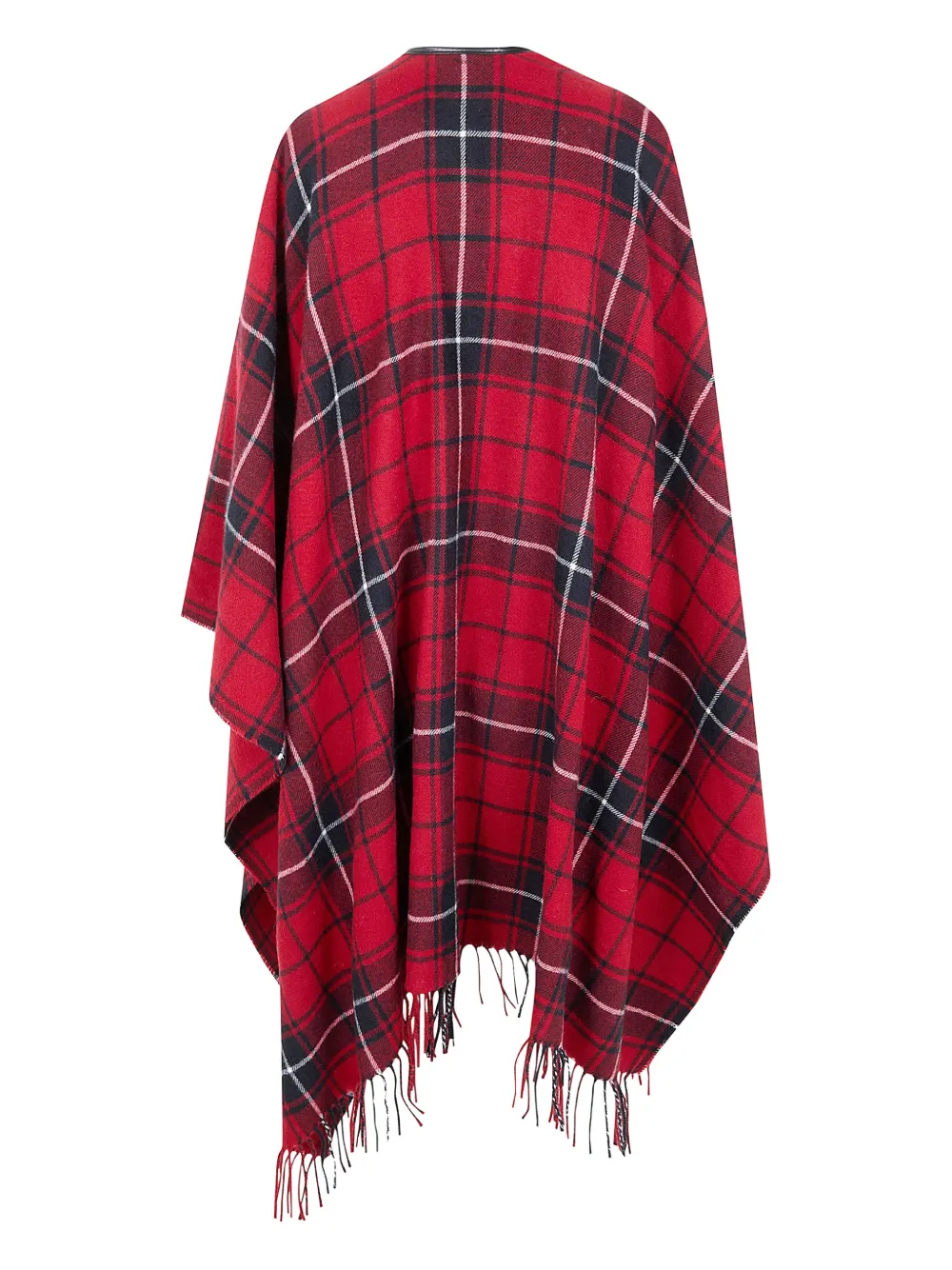 Ralph Lauren Plaid Fringed Cape In Multi