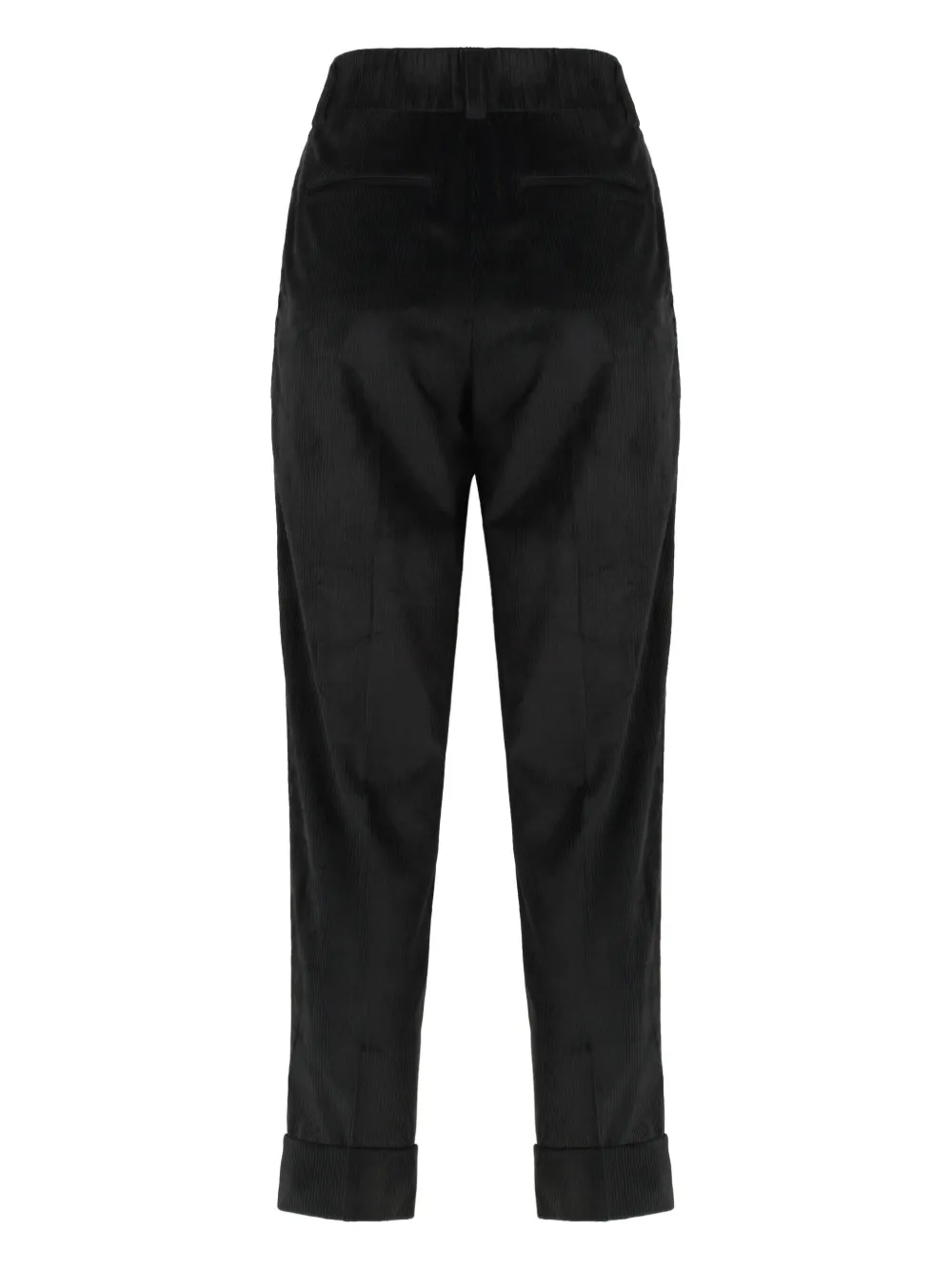 Peserico Ribfluwelen broek met riemlus - Zwart