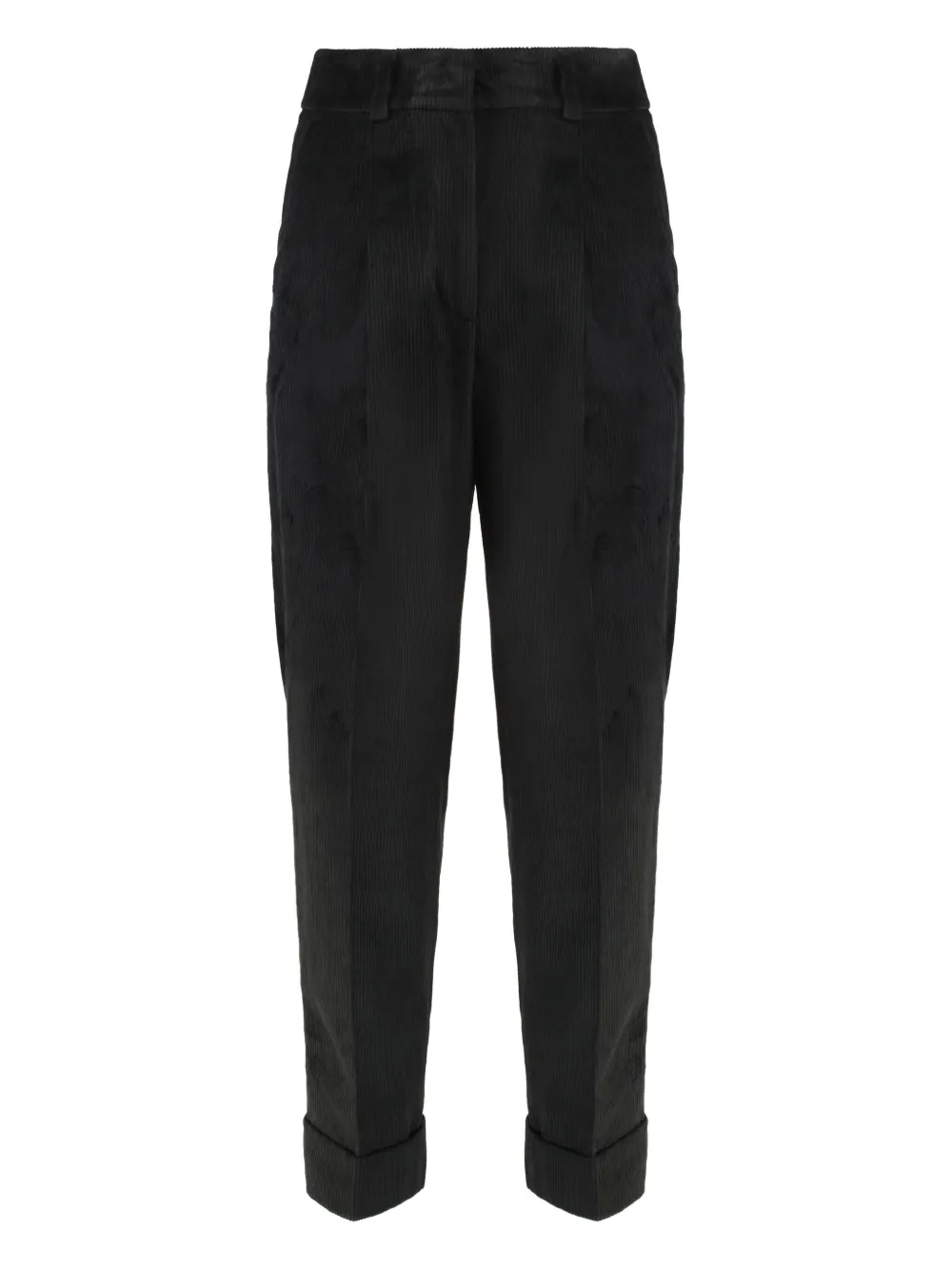 Peserico Corduroy Belt-loop Trousers In Black