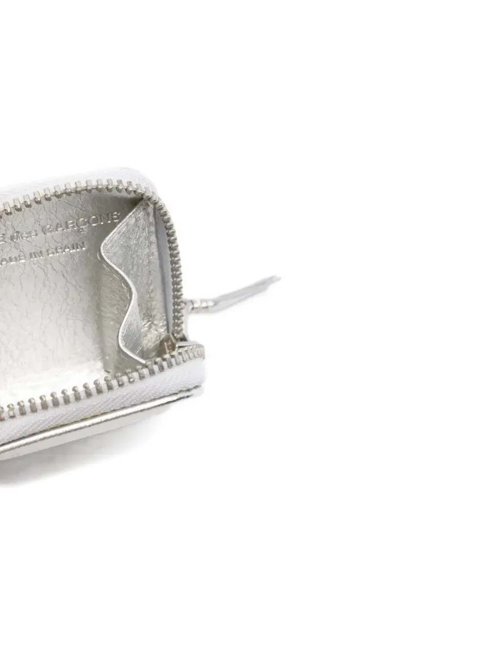 Comme Des Garçons Play Metallic portemonnee met rits Zilver