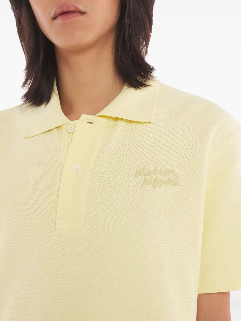 Maison Kitsuné Poloshirt met geborduurd logo Geel