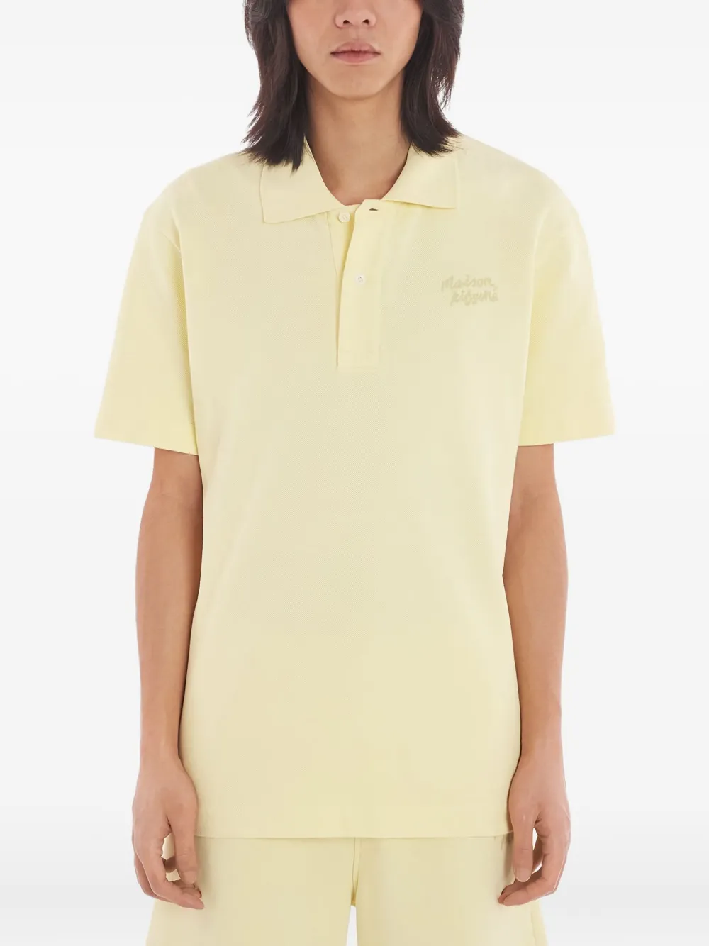 Maison Kitsuné Poloshirt met geborduurd logo Geel