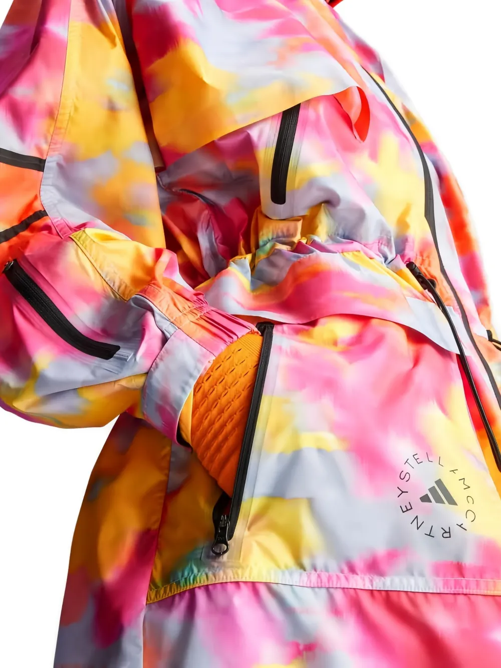 Adidas By Stella Mccartney Tie Dye-print Parka Coat In Multi