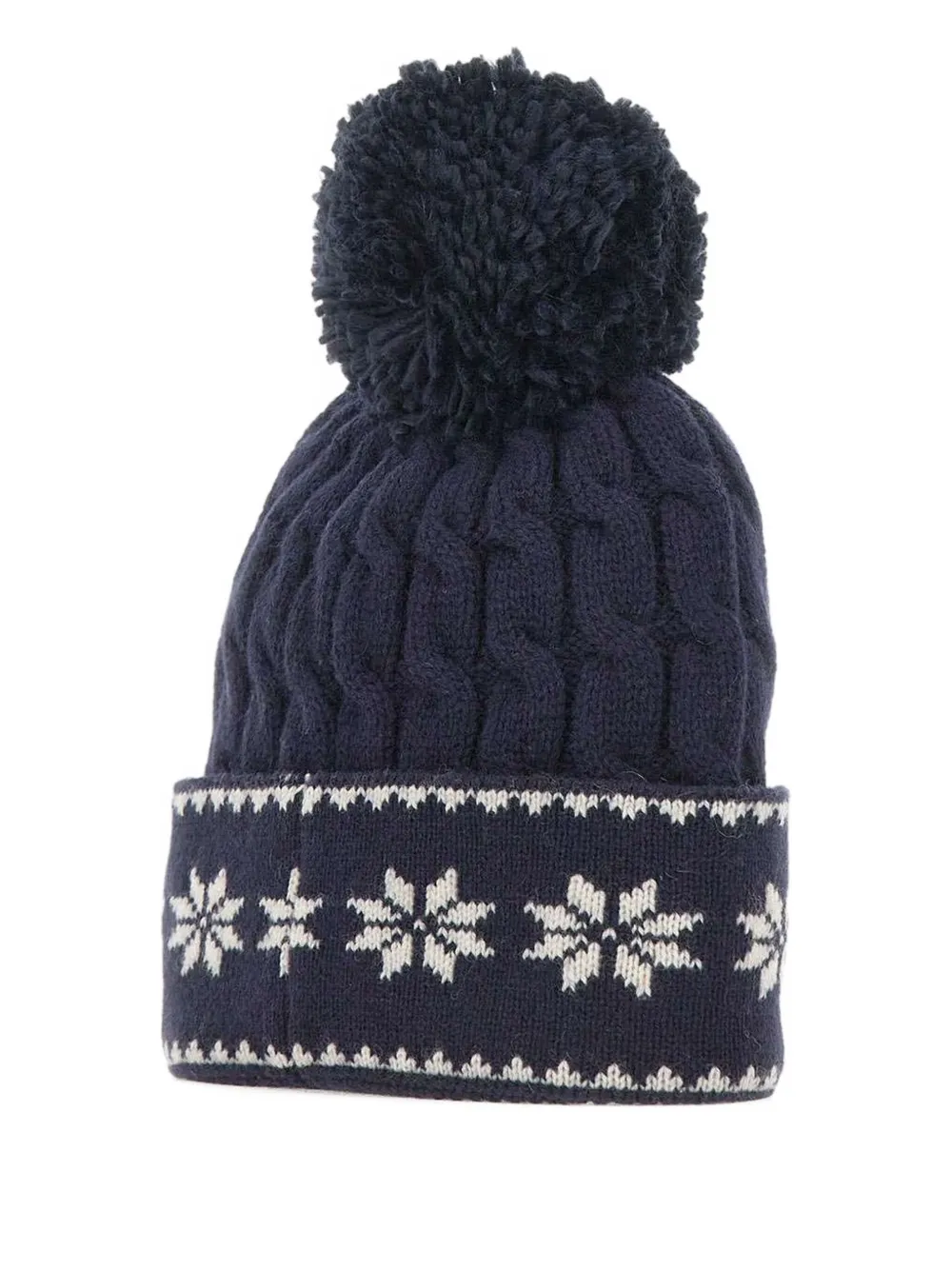 MC2 Saint Barth Wilhelm cable-knit pompom beanie - Blauw