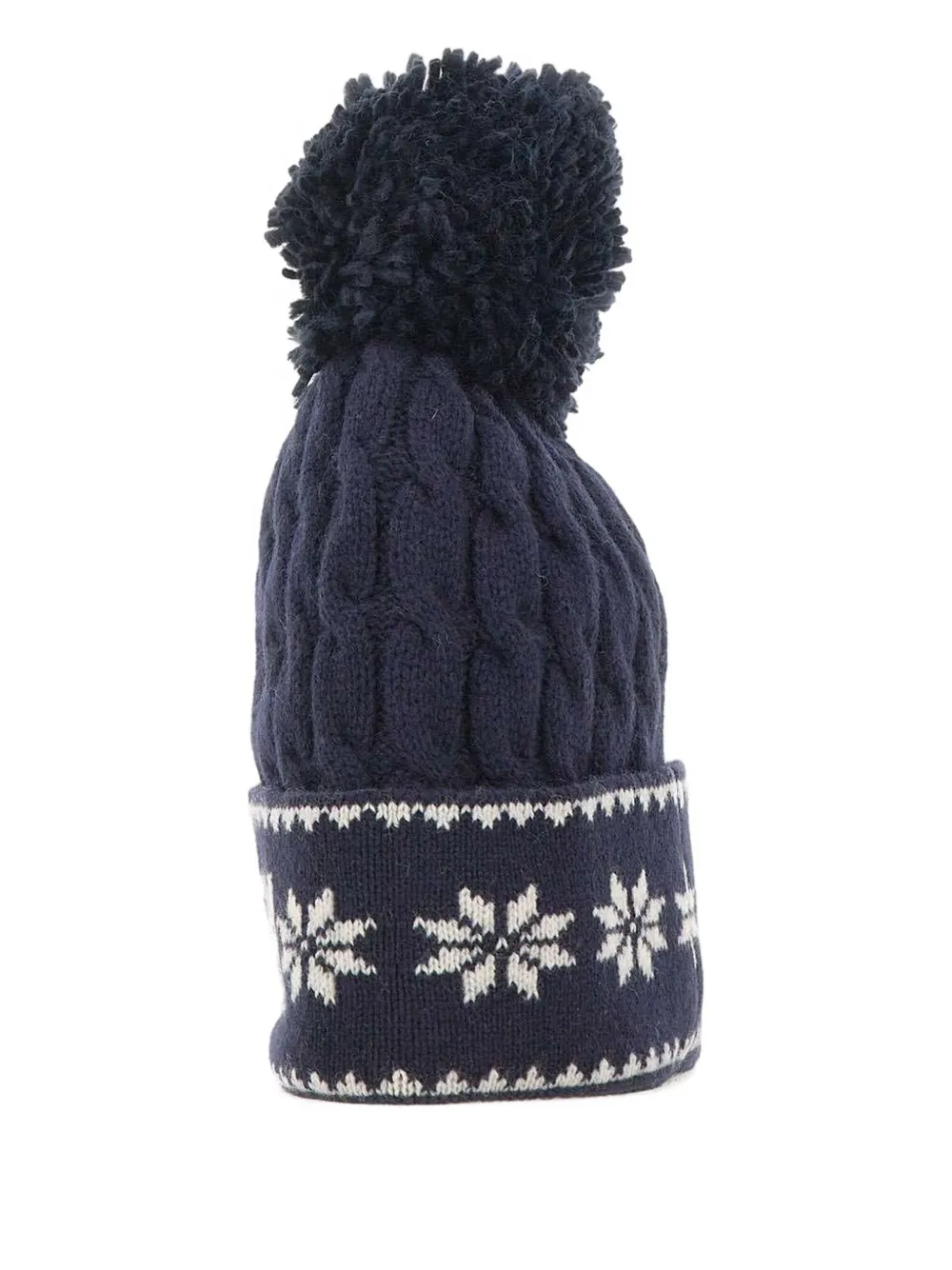 Mc2 Saint Barth Wilhelm Cable-knit Pompom Beanie In Black