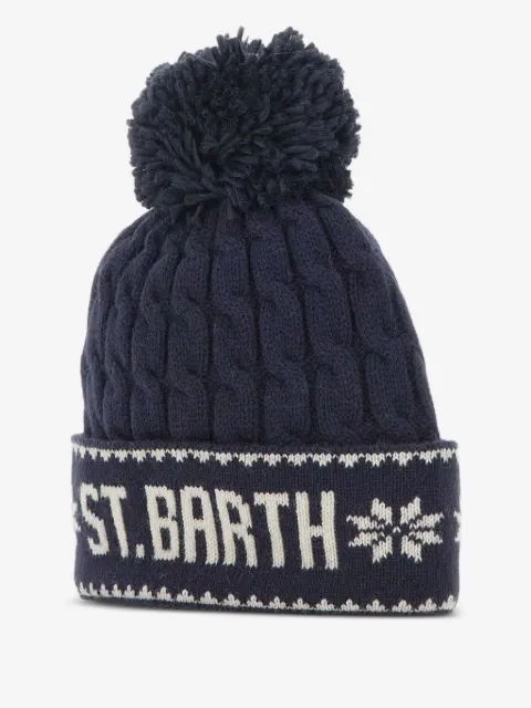 MC2 Saint Barth Wilhelm cable-knit pompom beanie