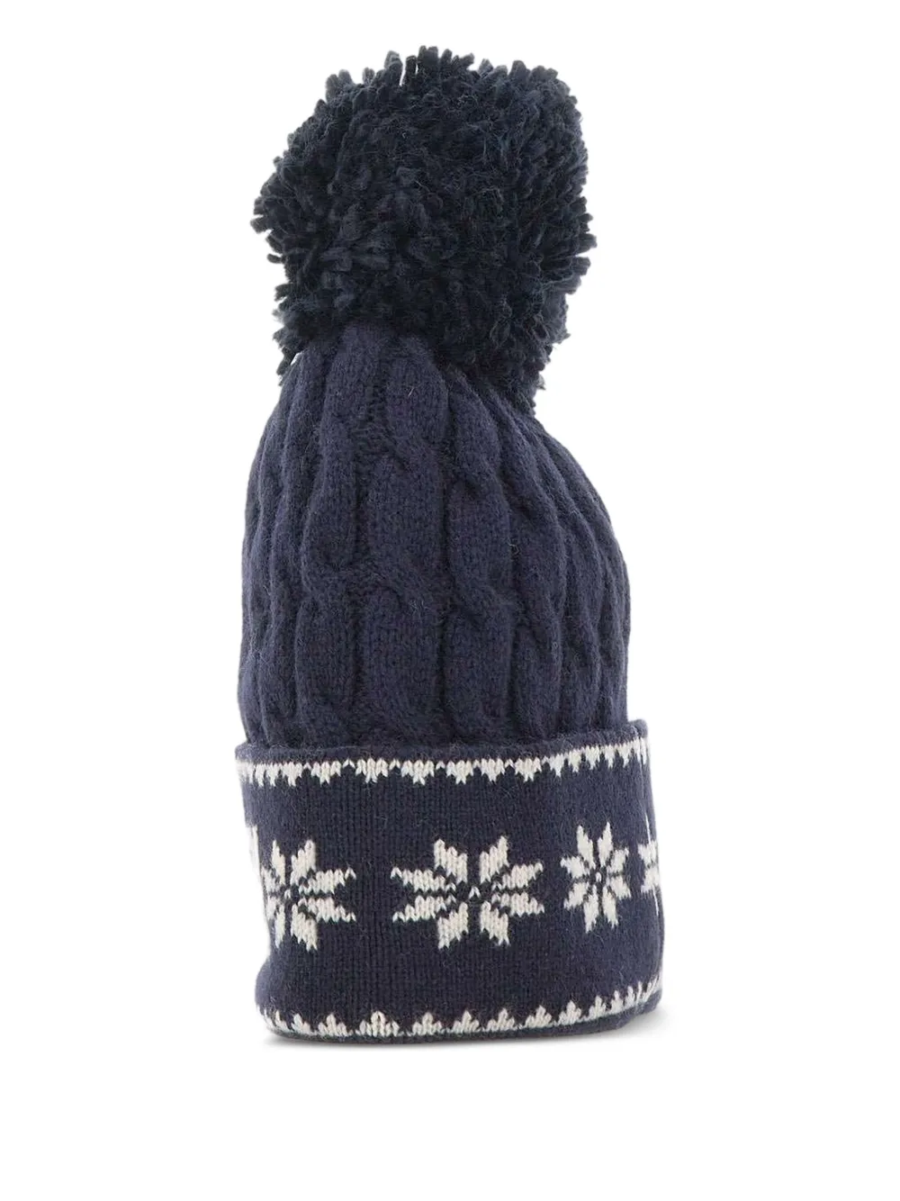 MC2 Saint Barth Wilhelm kabelgebreide muts met pompon Blauw