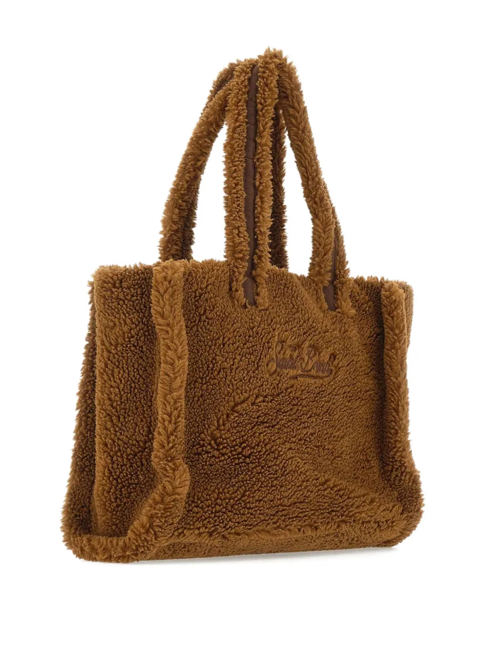 MC2 Saint Barth logo-embroidered Teddy tote bag - Bruin