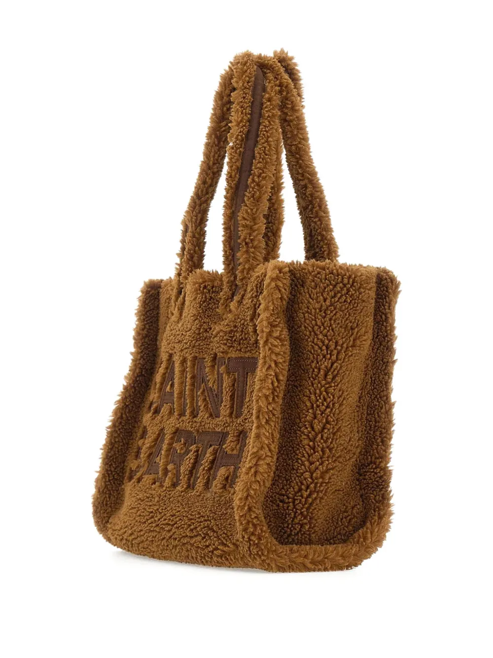 Mc2 Saint Barth Logo-embroidered Teddy Tote Bag In Brown