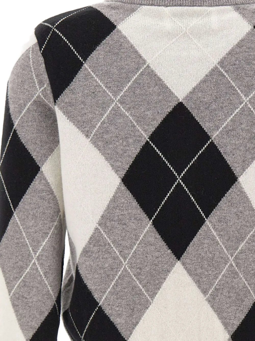 Kaos Diamond-pattern Button Cardigan In Gray