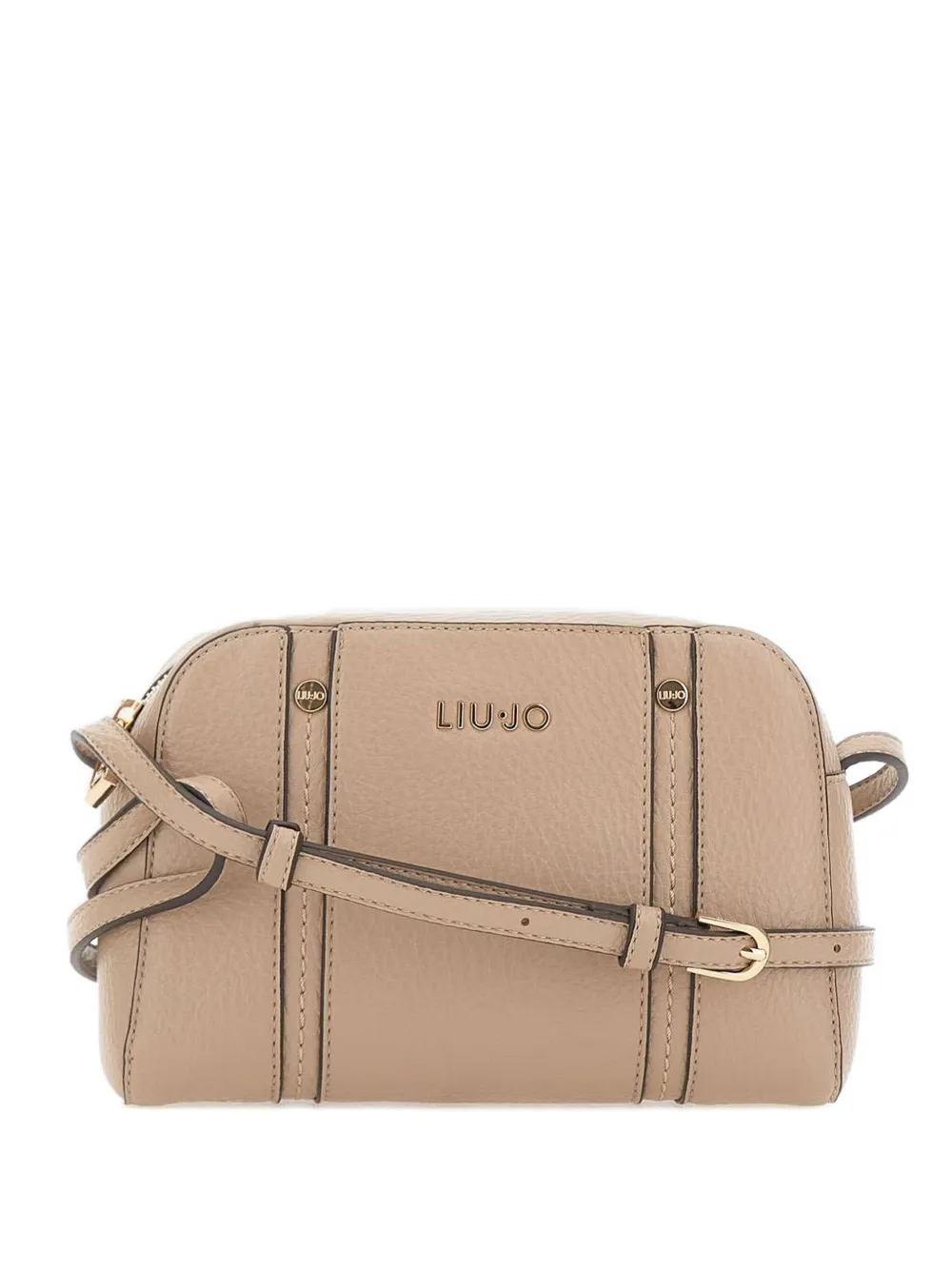 Liu •jo Hammered-effect Shoulder Bag In Neutral