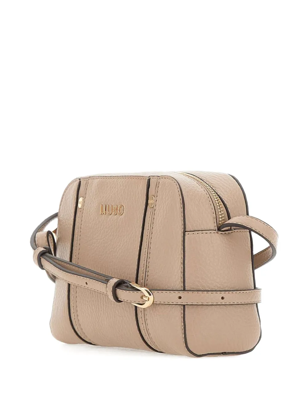 Liu •jo Hammered-effect Shoulder Bag In Neutral