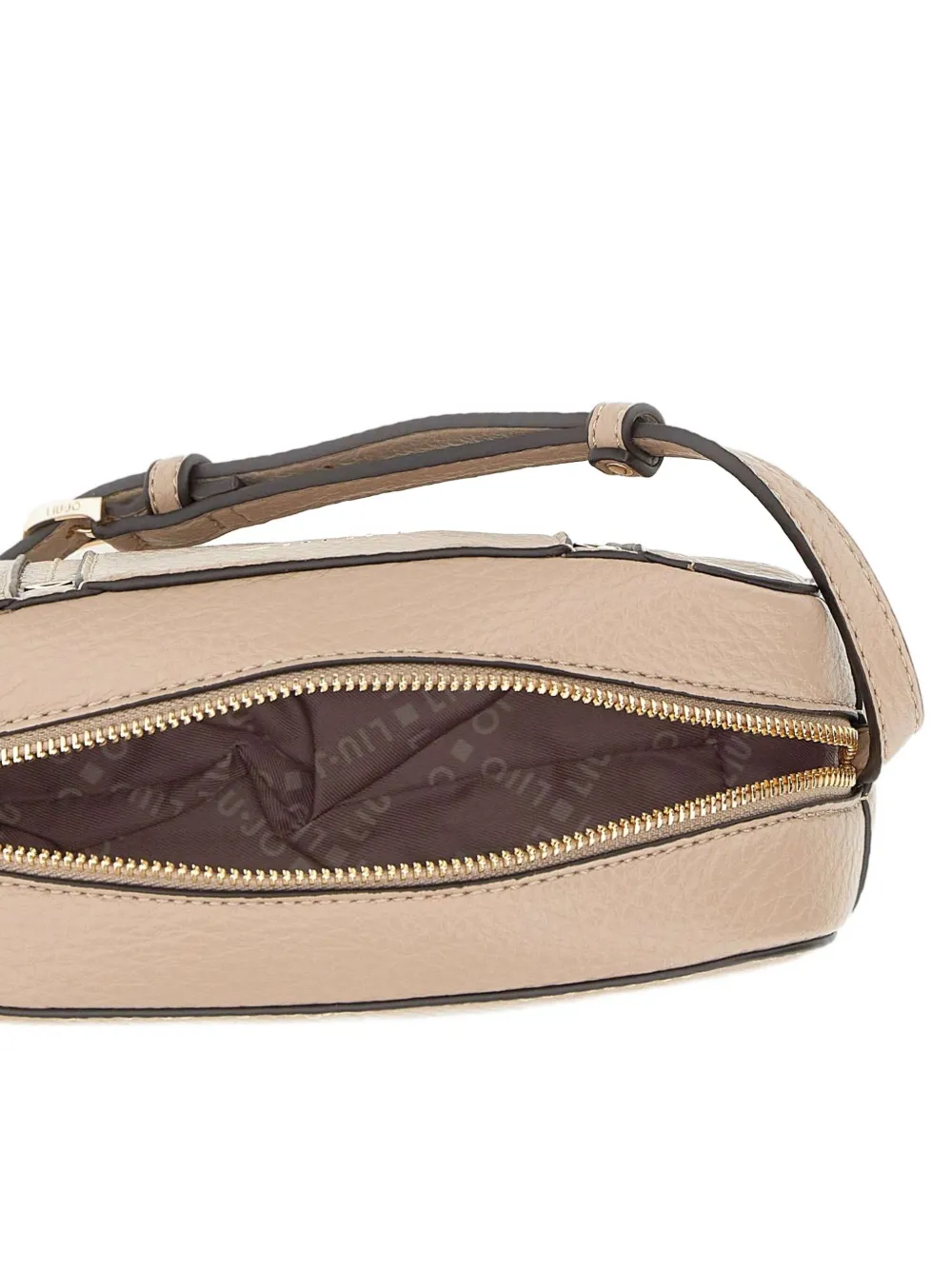 Liu •jo Hammered-effect Shoulder Bag In Neutral