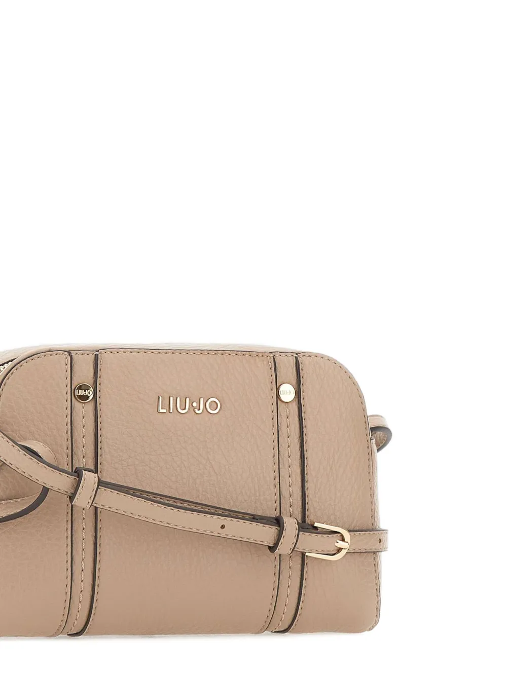 Liu •jo Hammered-effect Shoulder Bag In Neutral