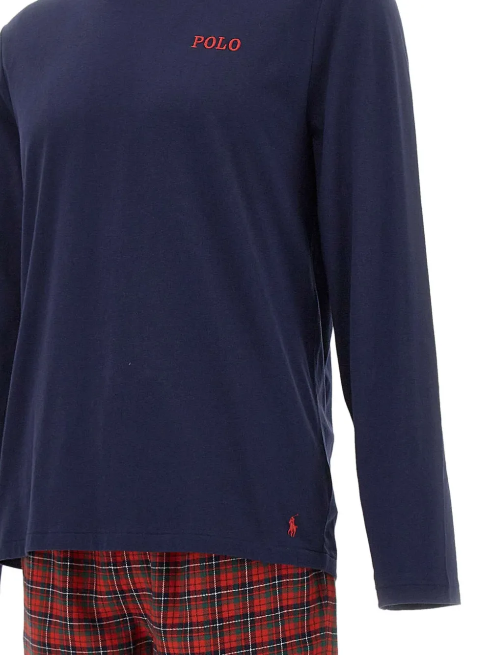 Polo Ralph Lauren Pyjama met geborduurd logo en tartan-ruit Blauw