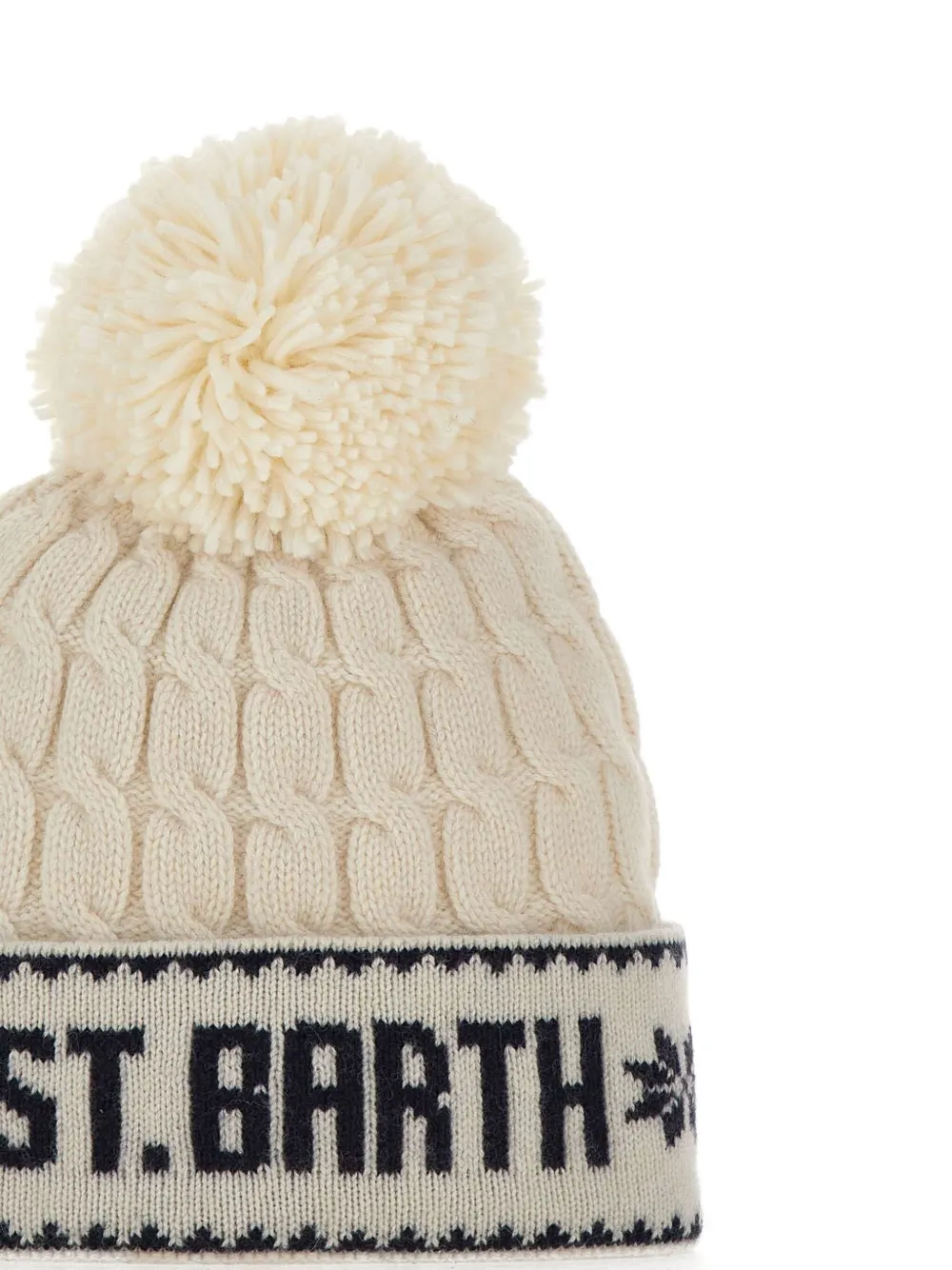 MC2 Saint Barth Wilhelm cable-knit pompom beanie - Beige
