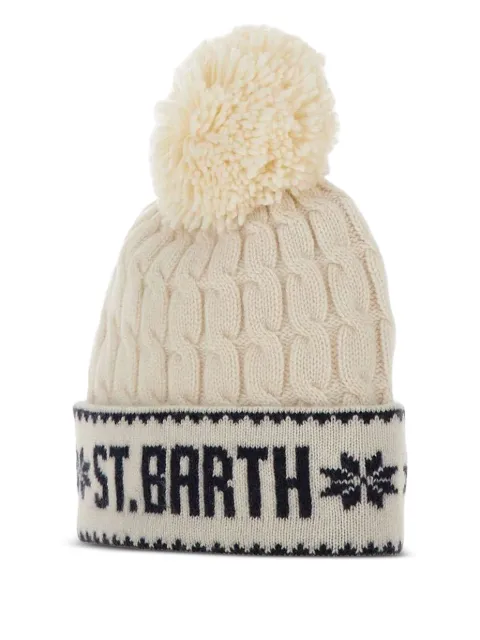 MC2 Saint Barth Wilhelm cable-knit pompom beanie