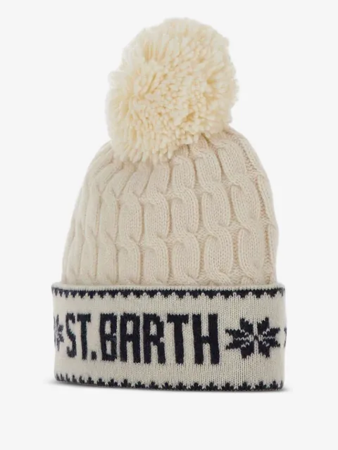 MC2 Saint Barth Wilhelm cable-knit pompom beanie