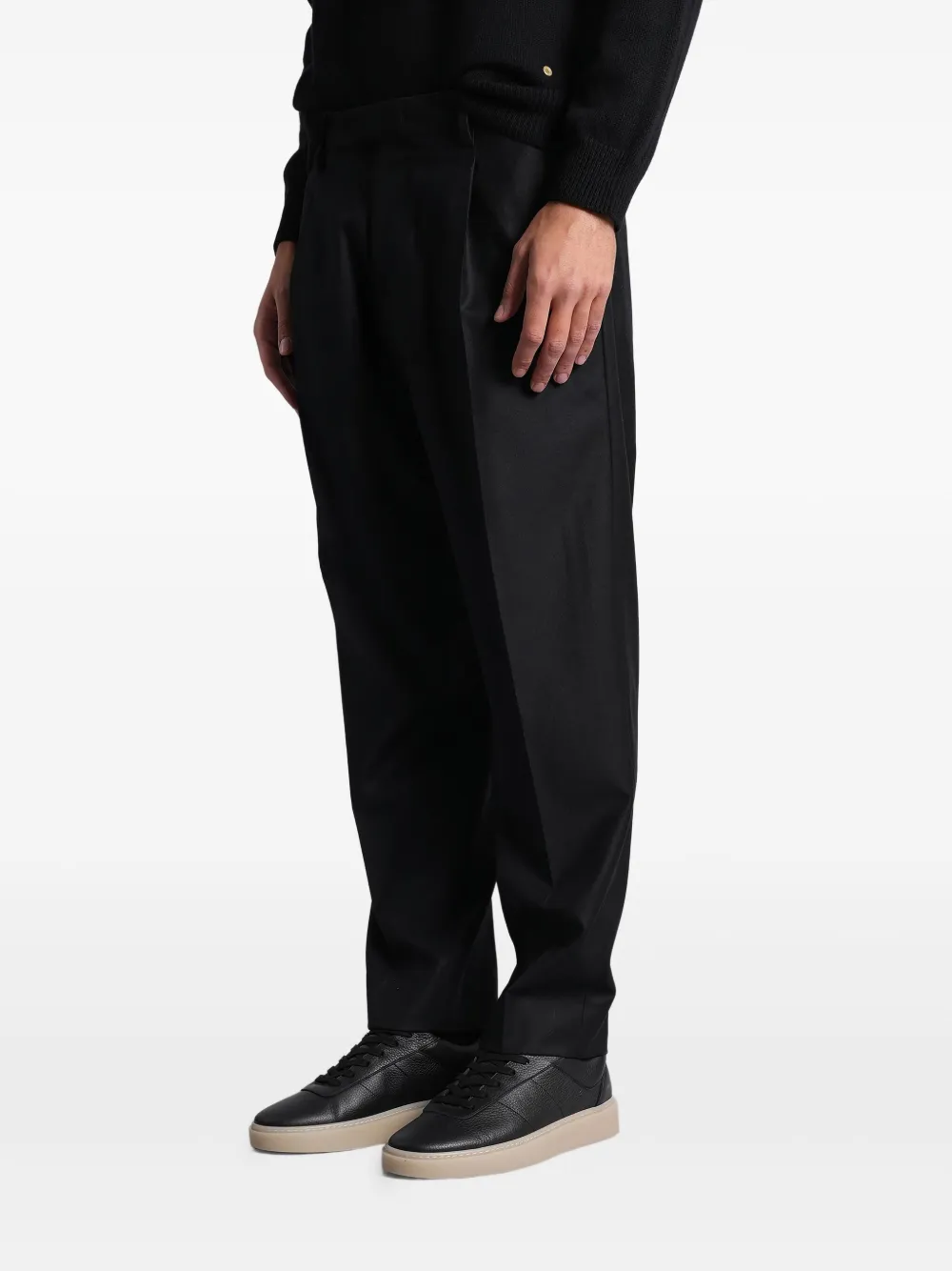  Greyed Pleated Trousers - Black 