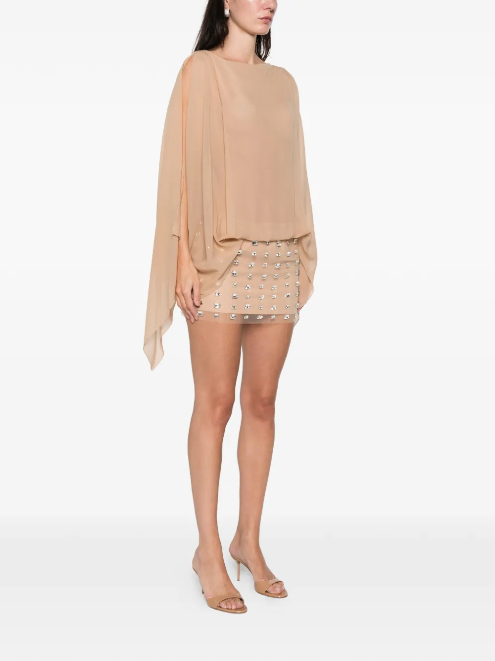 Nymph embellished layered mini dress