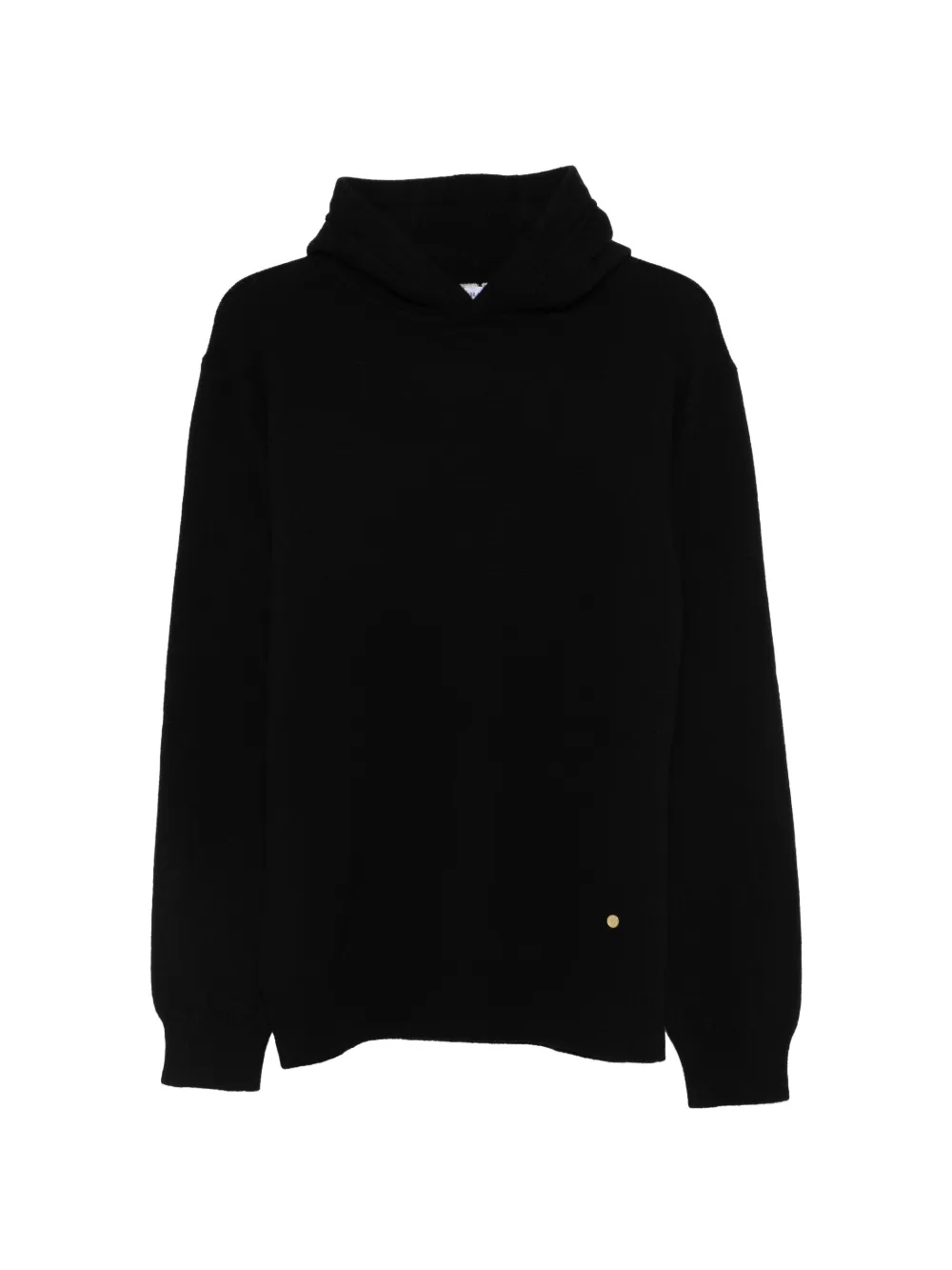 Greyed knitted hoodie sweater - Schwarz