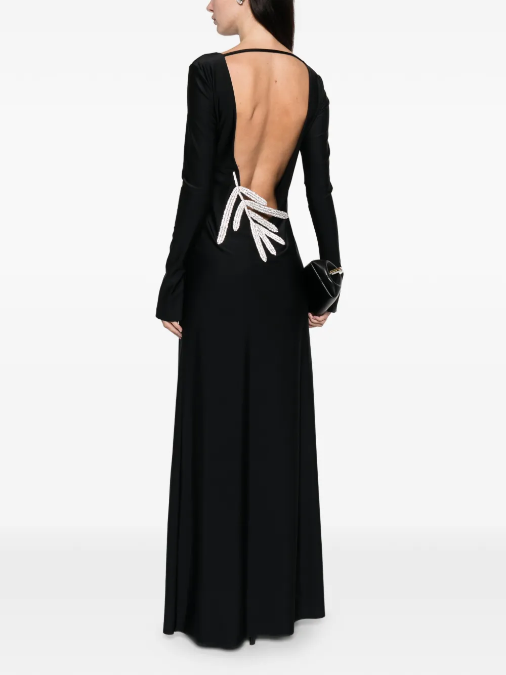 Nué Sabrine Long-sleeve Maxi Dress In Black