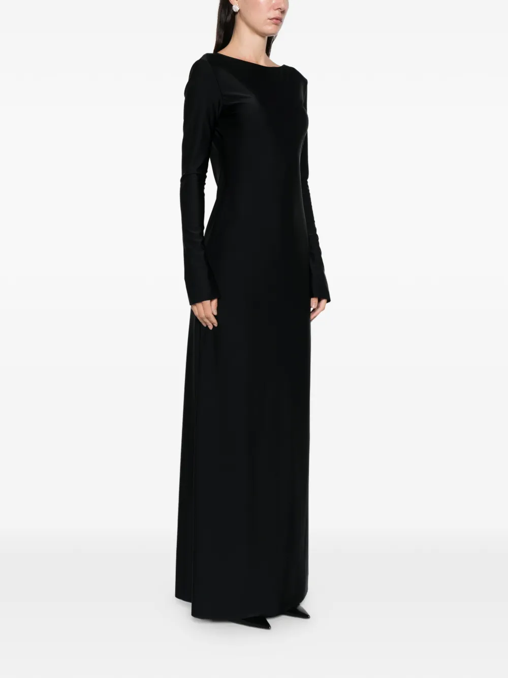 Nué Sabrine Long-sleeve Maxi Dress In Black
