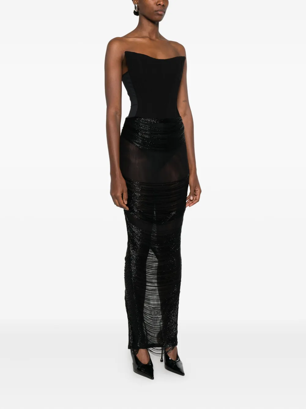 Mônot fringed maxi skirt - Zwart