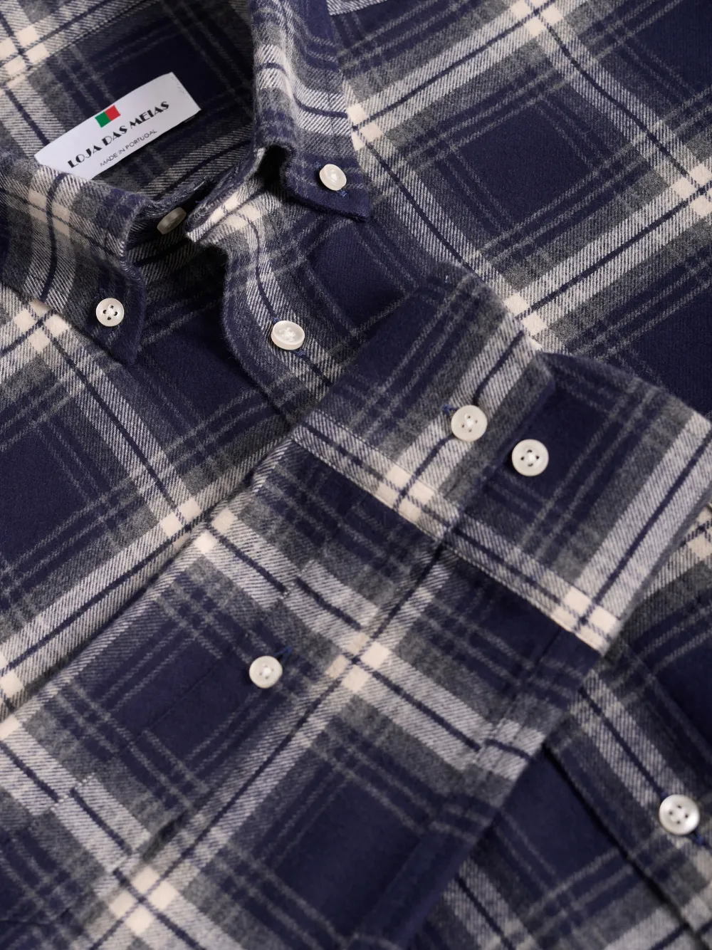  Loja Das Meias Buttoned Check-pattern Shirt - Blue 