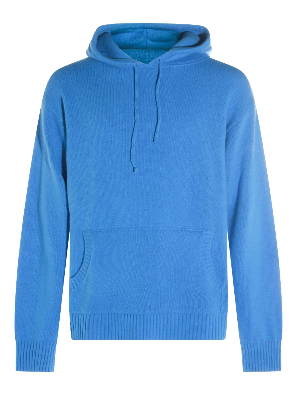 Seven Gauge Fine-knit Hoodie In Blue
