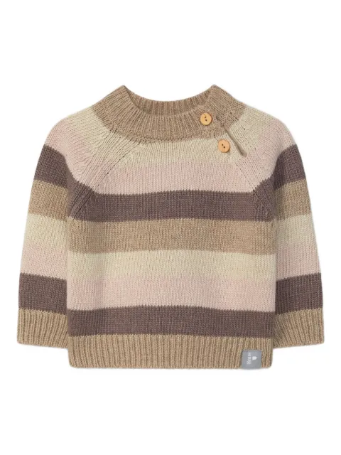 Snug striped button knitwear