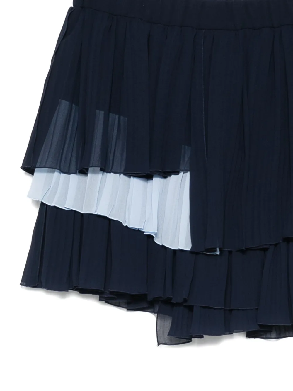 Iceberg Tiered Pleated Mini Skirt In Blue