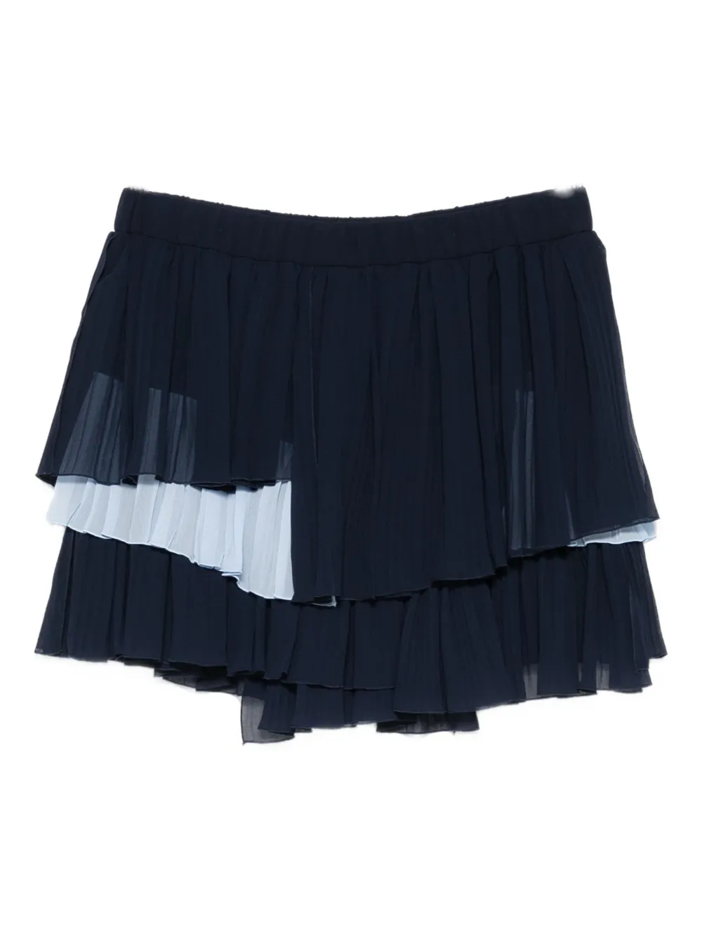 Iceberg Tiered Pleated Mini Skirt In Blue