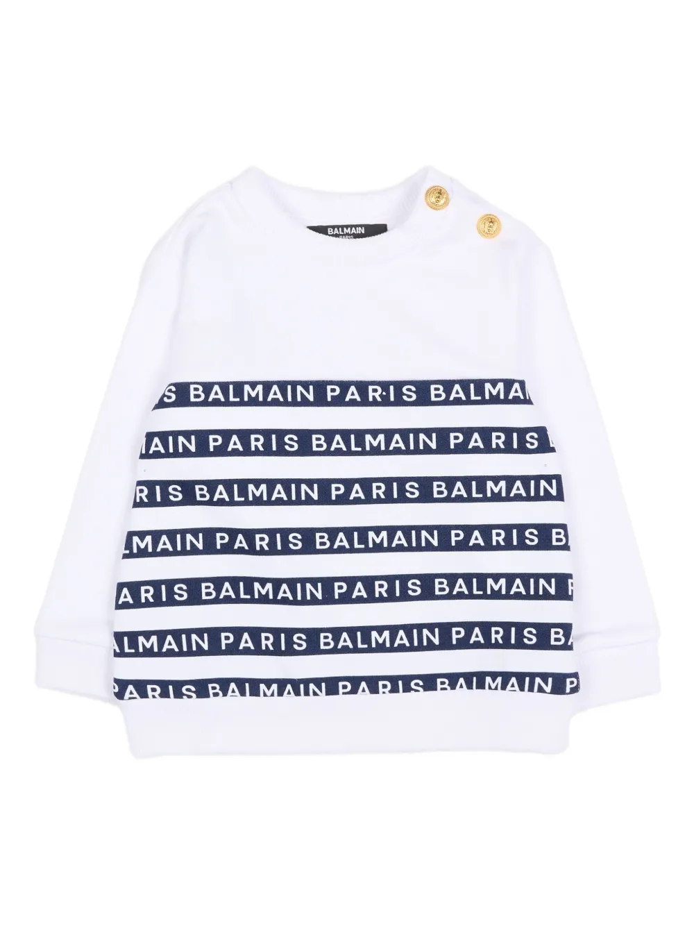 Balmain Kids sudadera Button con cuello redondo | blanco | Image 1