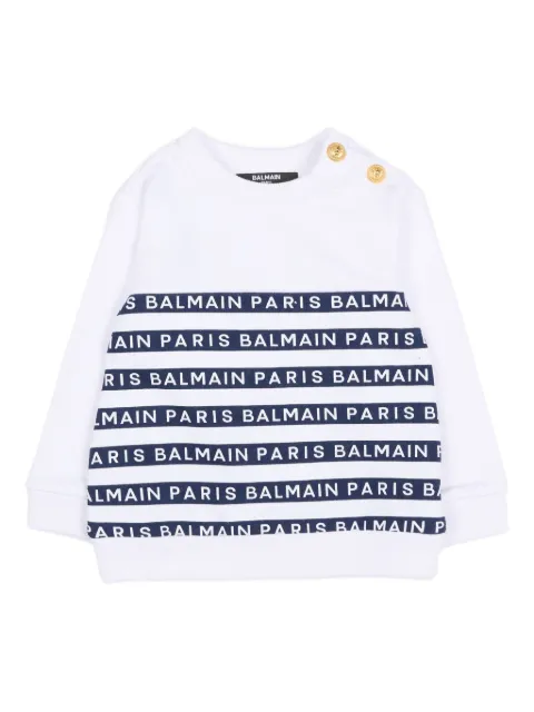 Balmain Kids button crew-neck sweatshirt