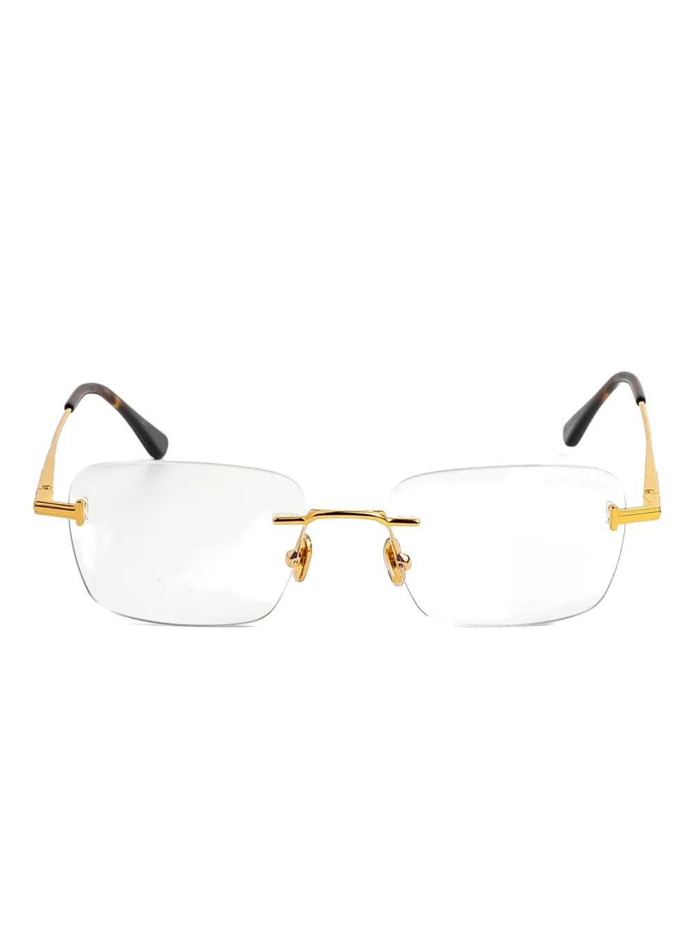 Tom Ford Rectangle Glasses In Brown