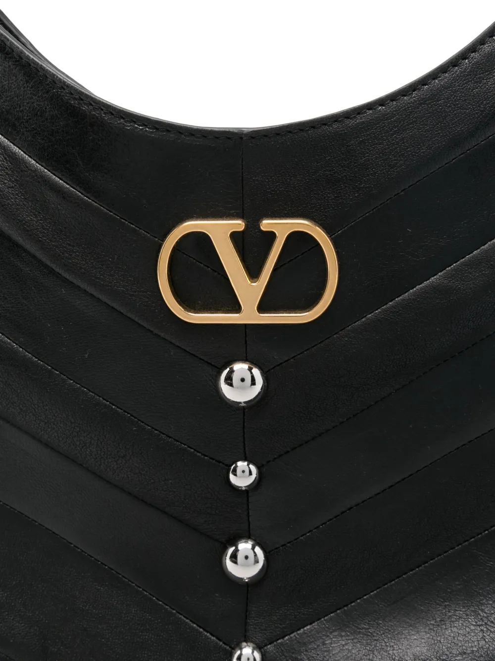 Valentino Garavani Vlogo schoudertas verfraaid met studs Zwart