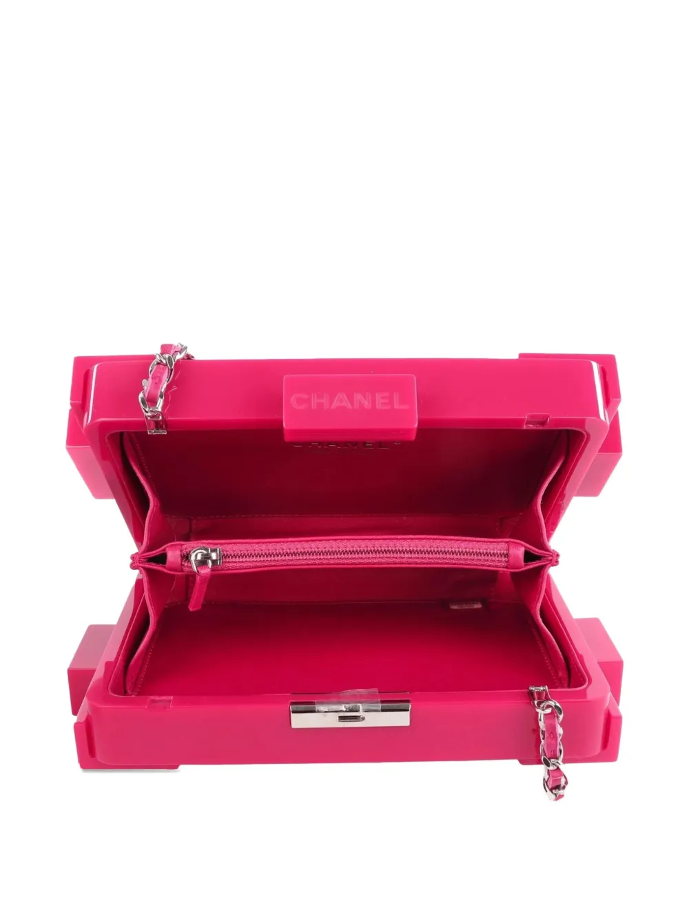 Pre-owned Chanel Lego Brick Minaudière Clutch Bag In Pink