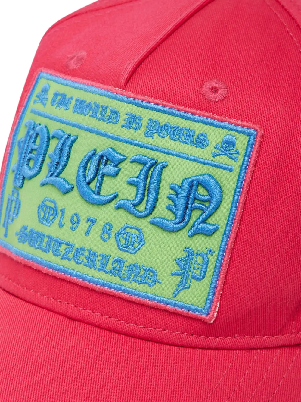 Philipp Plein Embroidered Patch Baseball Cap In Pink