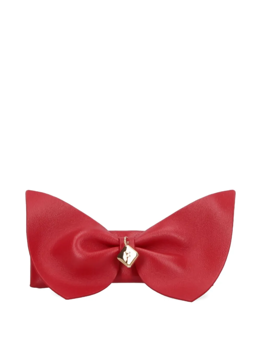 Ferragamo Bow Charm Hair Clip In Burgundy