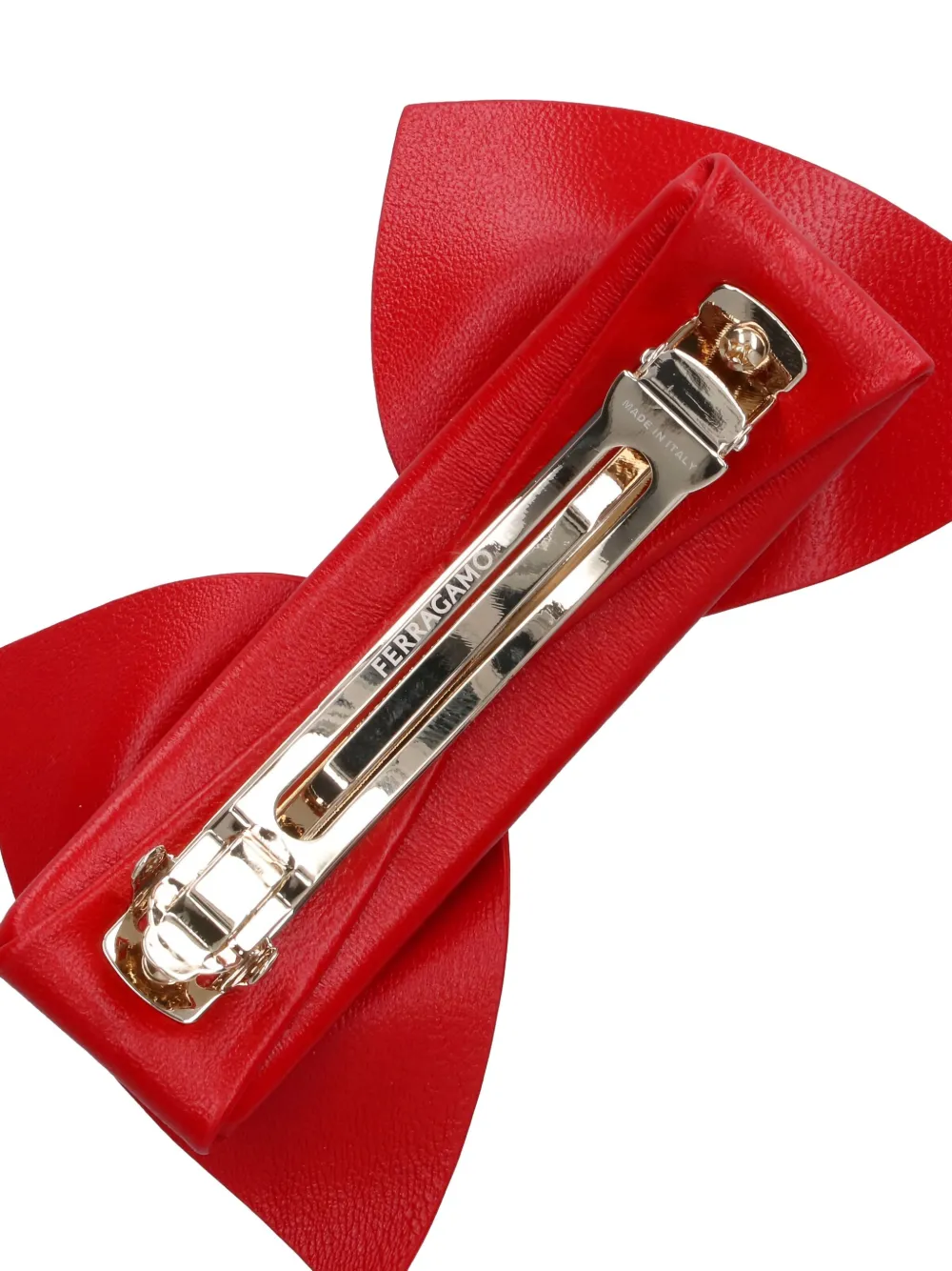 Ferragamo Bow Charm Hair Clip In Burgundy