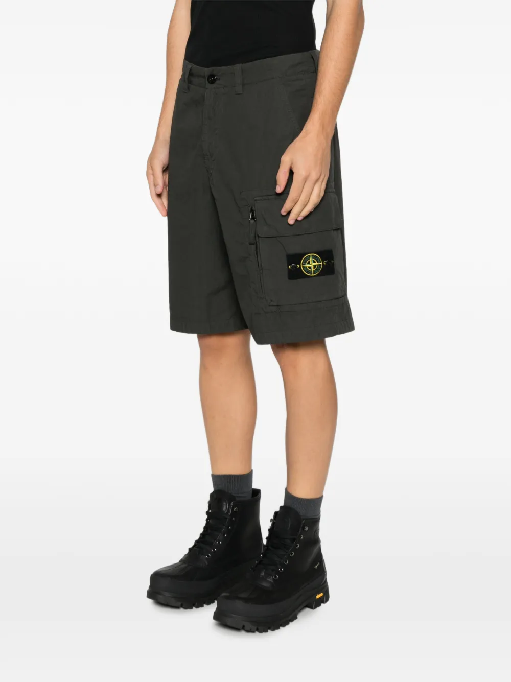 Stone Island cargo-pocket lohgo-patch shorts Groen