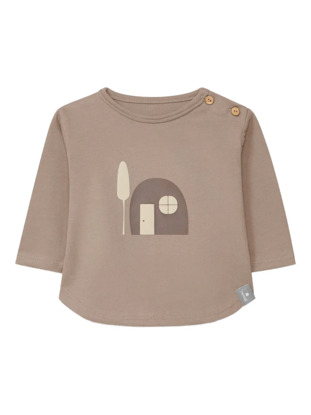 Snug button graphic-detail top | Neutrals | Image 1