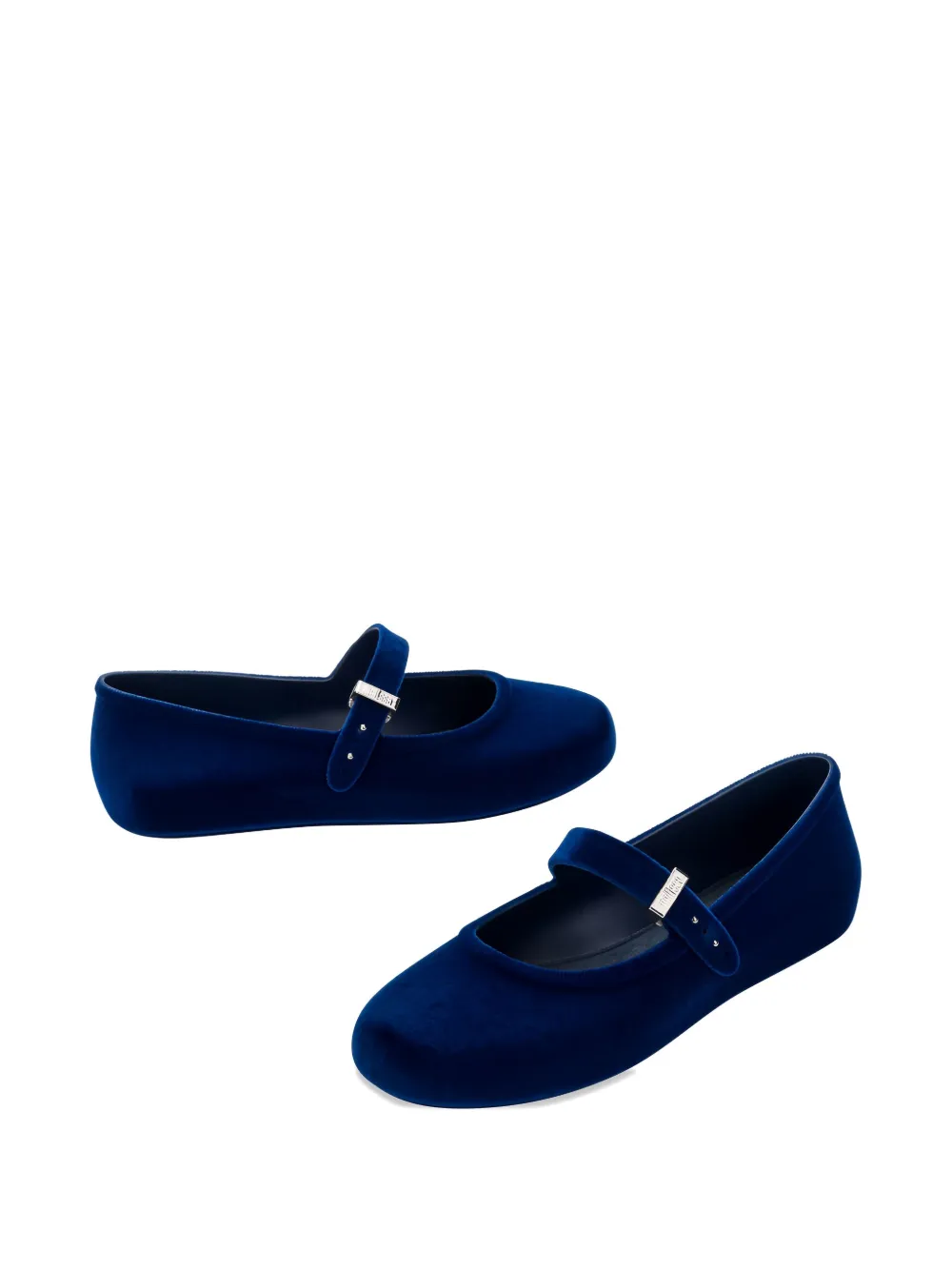 Melissa Velvet Ballerinas In Blue