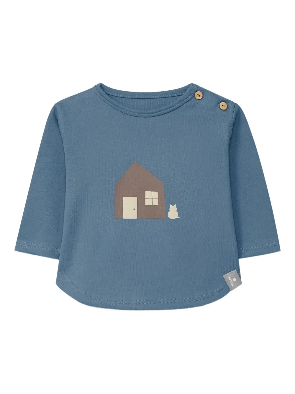 Snug button graphic-detail top | Blue | Image 1