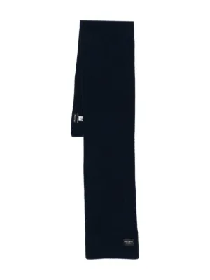 Givenchy logo-embroidered fine-knit Scarf | Blue | FARFETCH