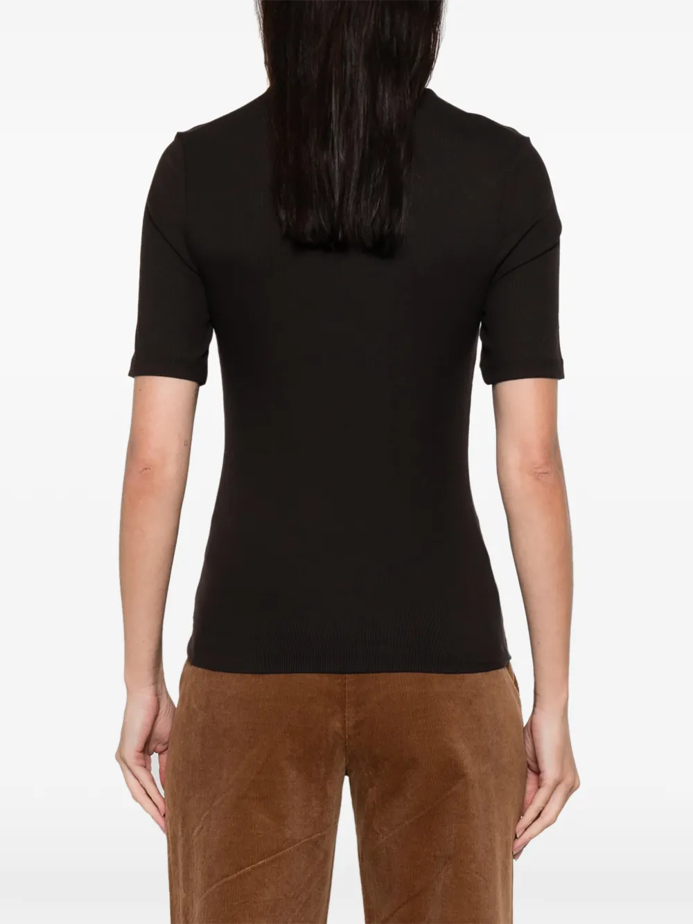 Marc O'polo Roll-neck Short-sleeve Top In Black