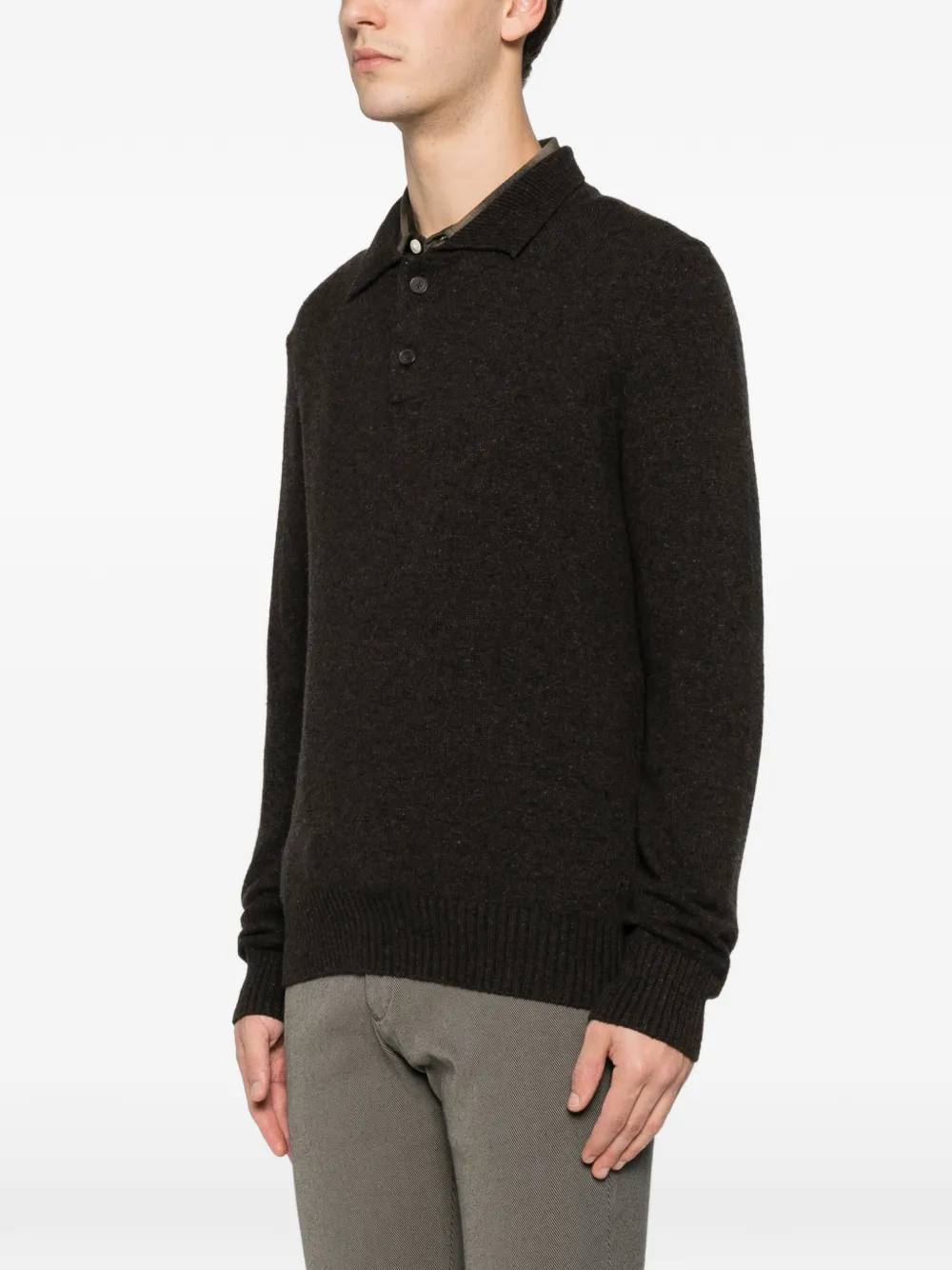 Marc O'Polo Poloshirt met knopen Bruin