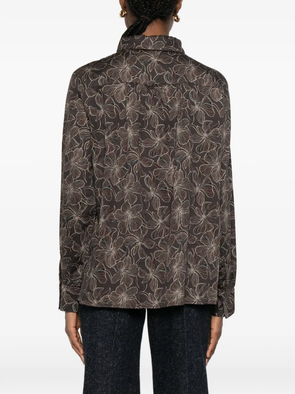 Marc O'polo Floral-pattern Shirt In Gray